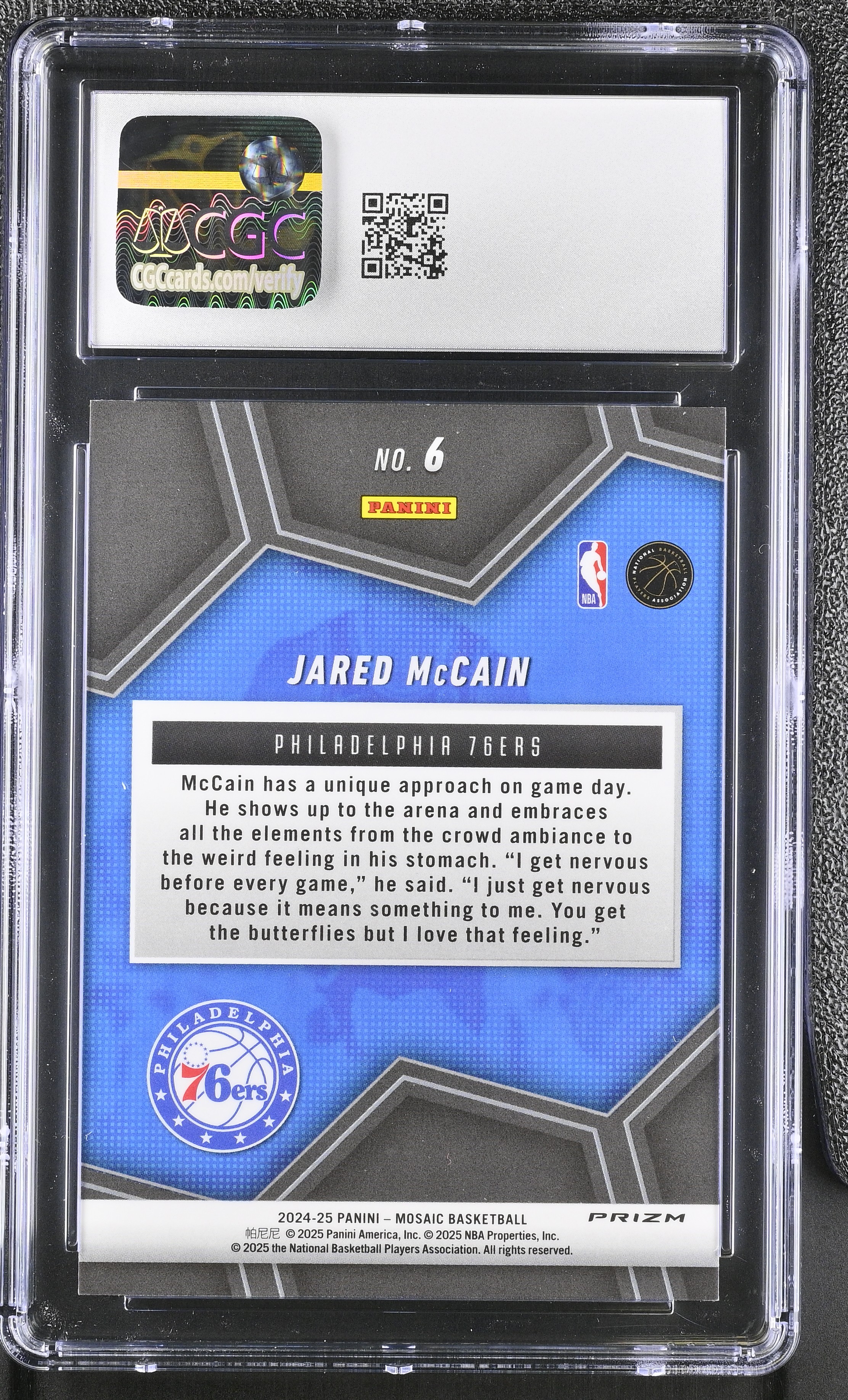 Jared Mccain 2024-25 Panini Mosaic Overdrive #6 RC (CGC 10) at PristineAuction.com Jared Mccain 2024-25 Panini Mosaic Overdrive #6 RC (CGC 10) at PristineAuction.com