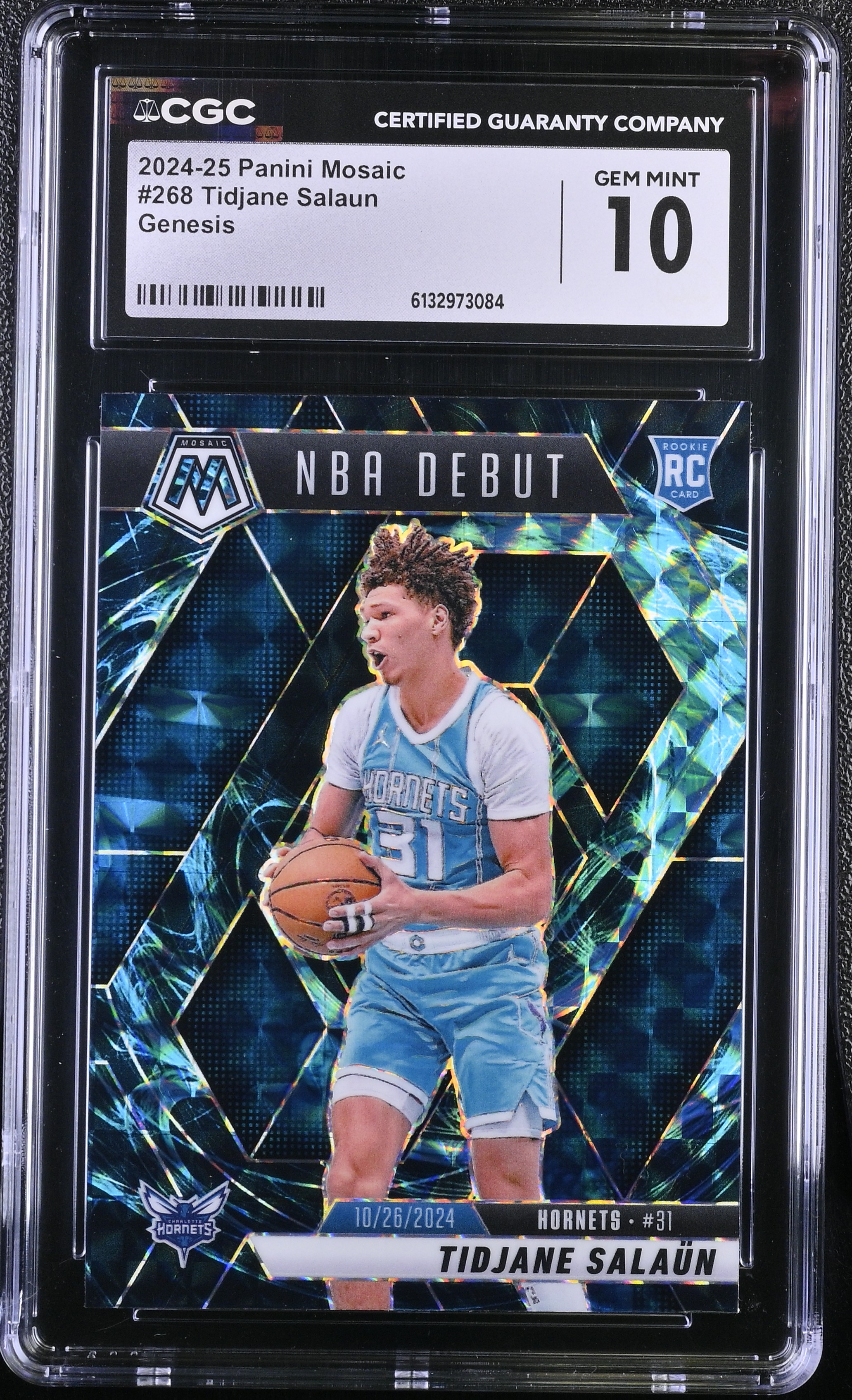 Tidjane Salaun 2024-25 Panini Mosaic Genesis #268 RC (CGC 10) at PristineAuction.com Tidjane Salaun 2024-25 Panini Mosaic Genesis #268 RC (CGC 10) at PristineAuction.com
