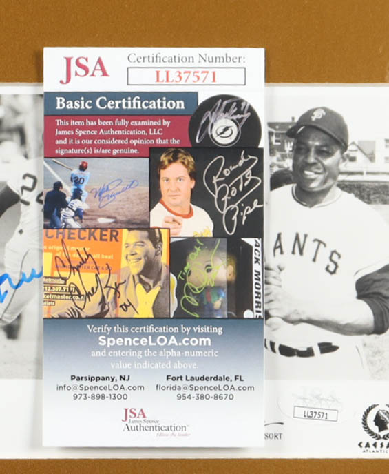 Willie Mays Signed Giants Custom Framed Photo with Hall of Fame "The Catch" Vintage Pin & Career Stat Plaque (JSA) at PristineAuction.com Willie Mays Signed Giants Custom Framed Photo with Hall of Fame "The Catch" Vintage Pin & Career Stat Plaque (JSA) at PristineAuction.com