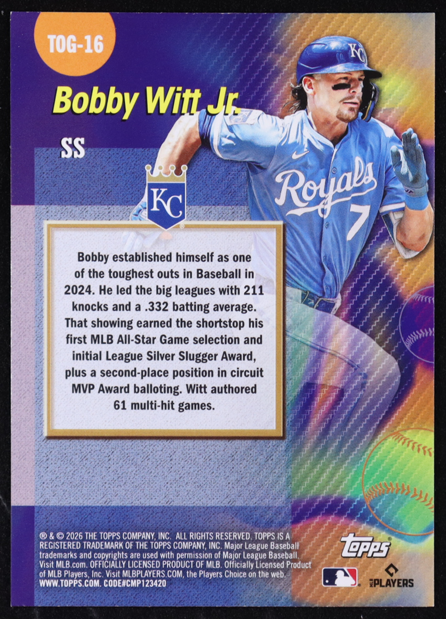 Bobby Witt Jr. 2026 Topps Titans of The Game #TOG16 at PristineAuction.com Bobby Witt Jr. 2026 Topps Titans of The Game #TOG16 at PristineAuction.com