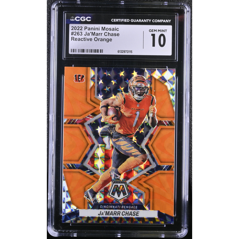Ja'Marr Chase 2022 Panini Mosaic Reactive Orange #263 (CGC 10) at PristineAuction.com