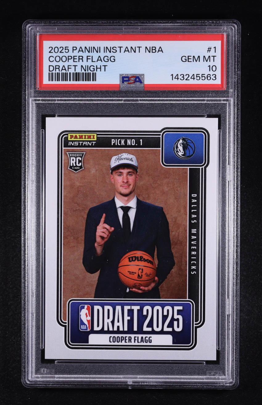 Cooper Flagg 2025-26 Panini Instant Draft Night #NBADN1 RC (PSA 10) at PristineAuction.com Cooper Flagg 2025-26 Panini Instant Draft Night #NBADN1 RC (PSA 10) at PristineAuction.com