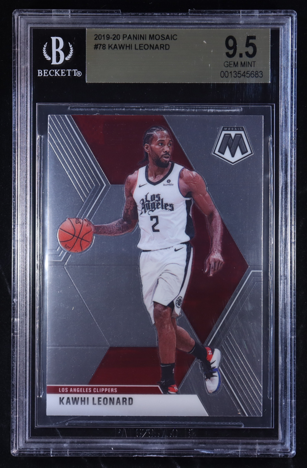 Kawhi Leonard 2019-20 Panini Mosaic #78 (BGS 9.5) at PristineAuction.com Kawhi Leonard 2019-20 Panini Mosaic #78 (BGS 9.5) at PristineAuction.com