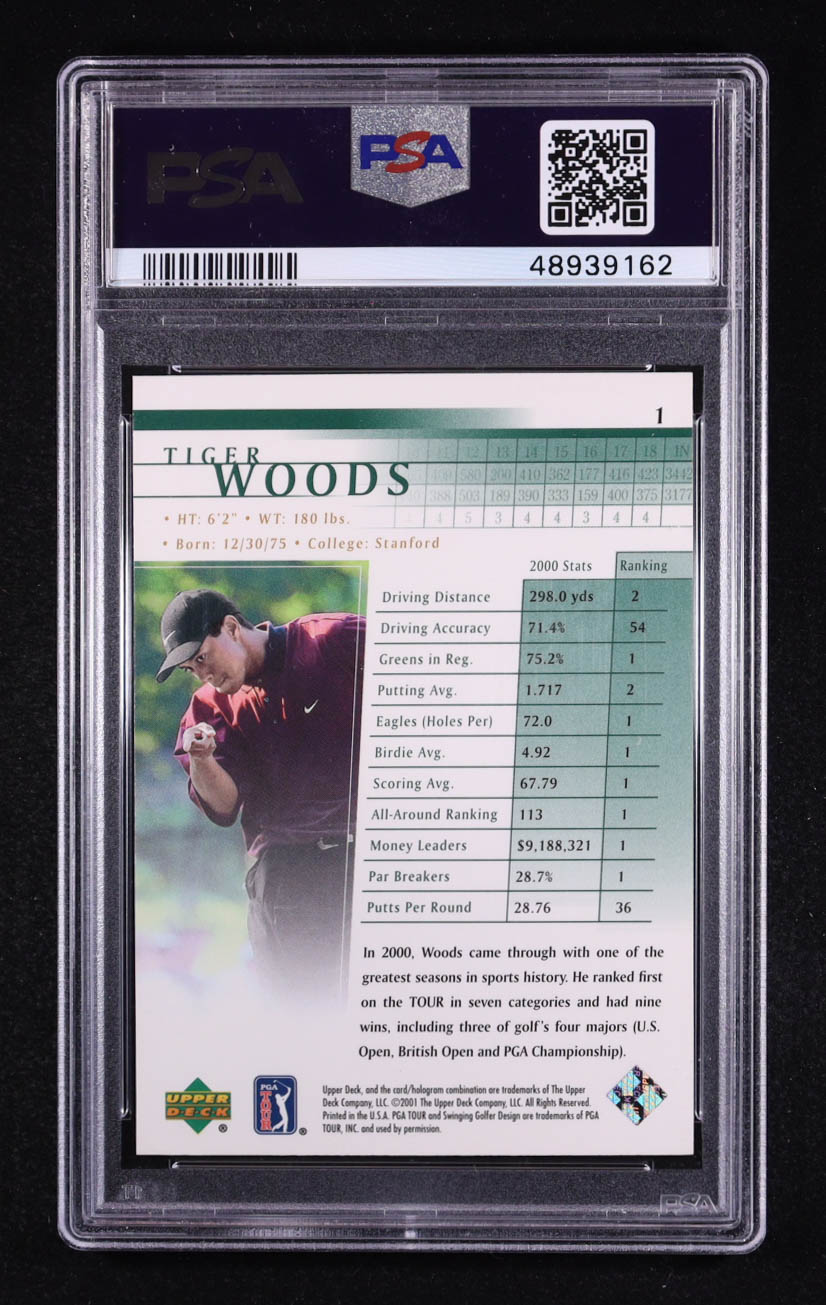 Tiger Woods 2001 Upper Deck #1 RC (PSA 9) at PristineAuction.com Tiger Woods 2001 Upper Deck #1 RC (PSA 9) at PristineAuction.com