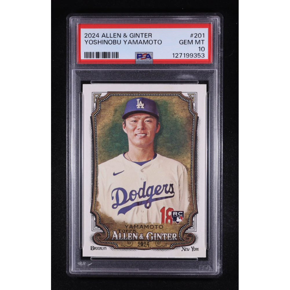 Yoshinobu Yamamoto 2024 Topps Allen and Ginter #201 RC (PSA 10) at PristineAuction.com