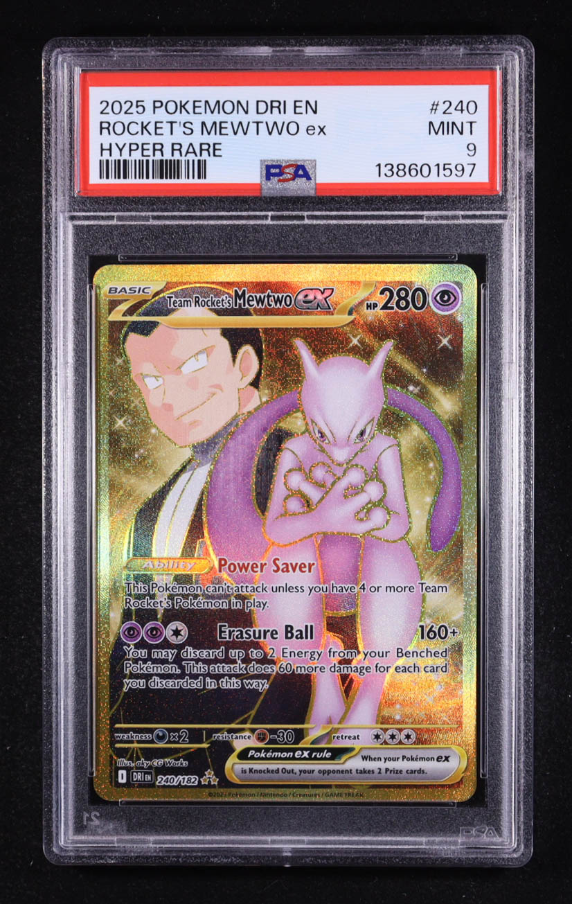 Team Rocket's Mewtwo ex 2025 Pokemon Destined Rivals #240 Holo (PSA 9) at PristineAuction.com Team Rocket's Mewtwo ex 2025 Pokemon Destined Rivals #240 Holo (PSA 9) at PristineAuction.com