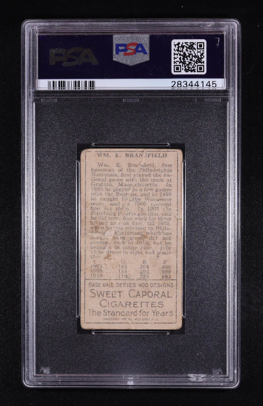 William Bransfield 1911 T205 Gold Border #NNO (PSA 1)(PR) at PristineAuction.com William Bransfield 1911 T205 Gold Border #NNO (PSA 1)(PR) at PristineAuction.com