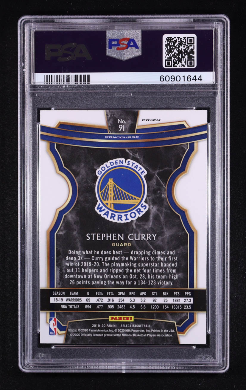 Stephen Curry 2019-20 Select Prizms Silver #91 (PSA 9) at PristineAuction.com Stephen Curry 2019-20 Select Prizms Silver #91 (PSA 9) at PristineAuction.com
