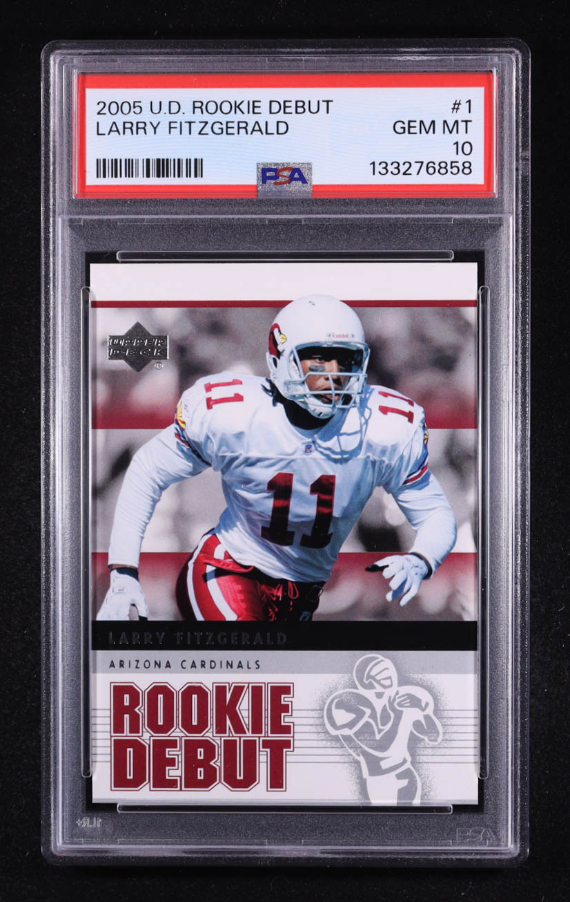 Larry Fitzgerald 2005 Upper Deck Rookie Debut #1 (PSA 10) at PristineAuction.com Larry Fitzgerald 2005 Upper Deck Rookie Debut #1 (PSA 10) at PristineAuction.com