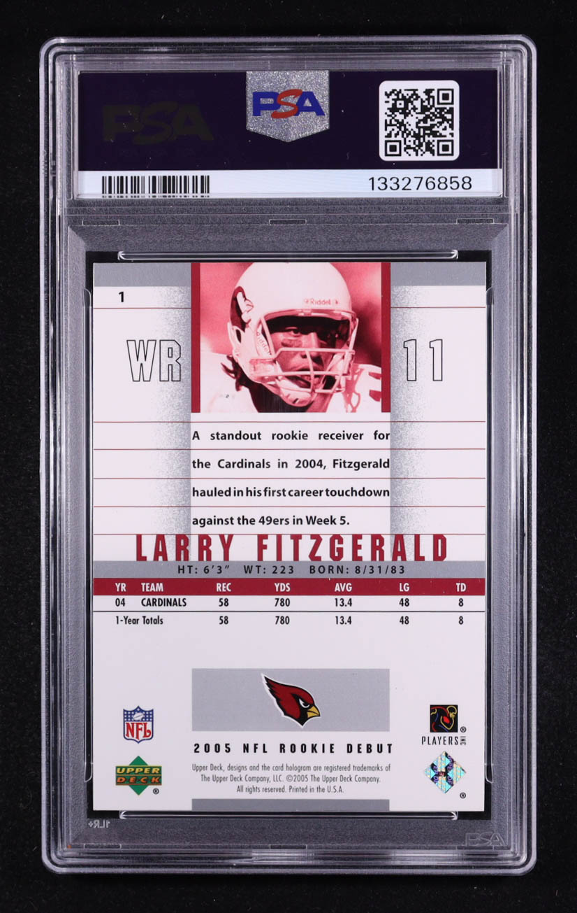 Larry Fitzgerald 2005 Upper Deck Rookie Debut #1 (PSA 10) at PristineAuction.com Larry Fitzgerald 2005 Upper Deck Rookie Debut #1 (PSA 10) at PristineAuction.com