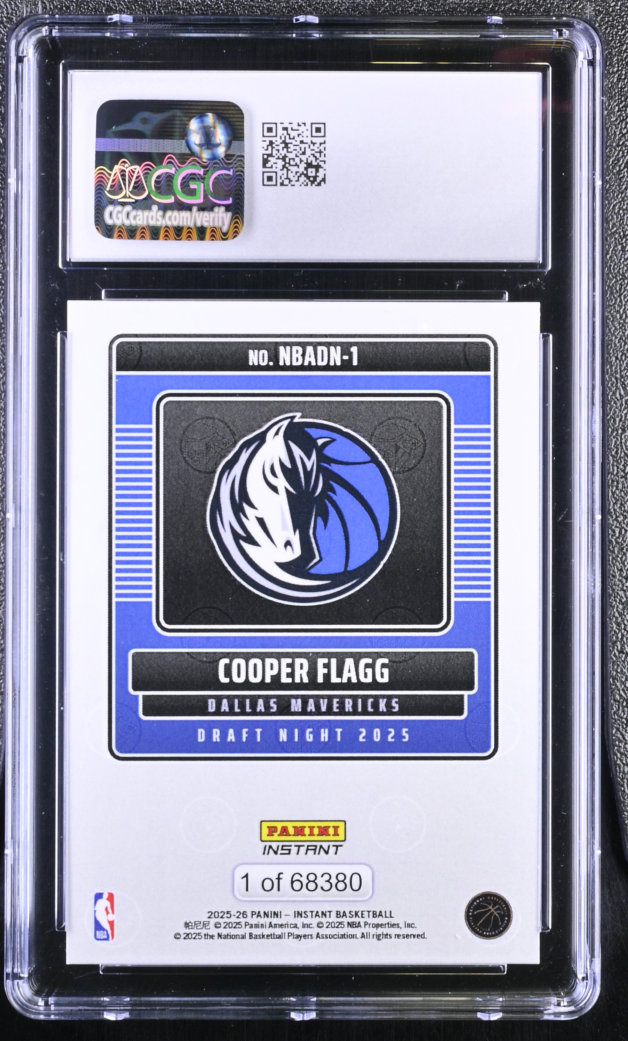 Cooper Flagg 2025-26 Panini Instant Draft Night #1 (CGC 10) at PristineAuction.com Cooper Flagg 2025-26 Panini Instant Draft Night #1 (CGC 10) at PristineAuction.com