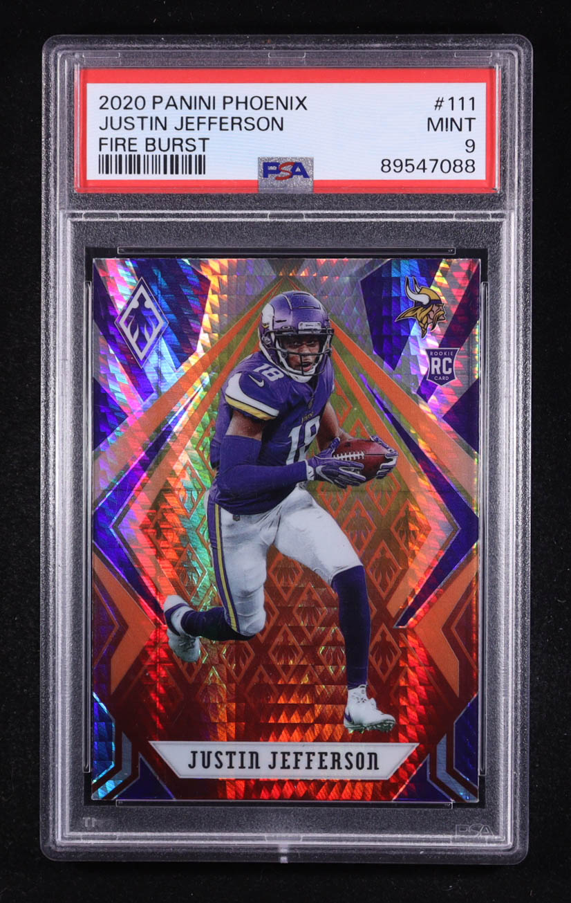 Justin Jefferson 2020 Panini Phoenix Fire Burst #111 RC (PSA 9) at PristineAuction.com Justin Jefferson 2020 Panini Phoenix Fire Burst #111 RC (PSA 9) at PristineAuction.com