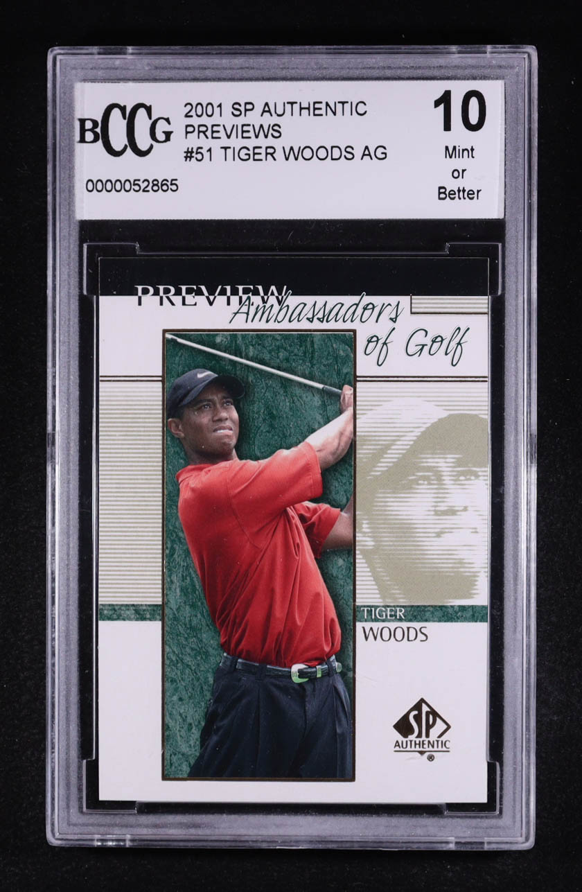 Tiger Woods 2001 SP Authentic Preview AG #51 (BCCG 10) at PristineAuction.com Tiger Woods 2001 SP Authentic Preview AG #51 (BCCG 10) at PristineAuction.com