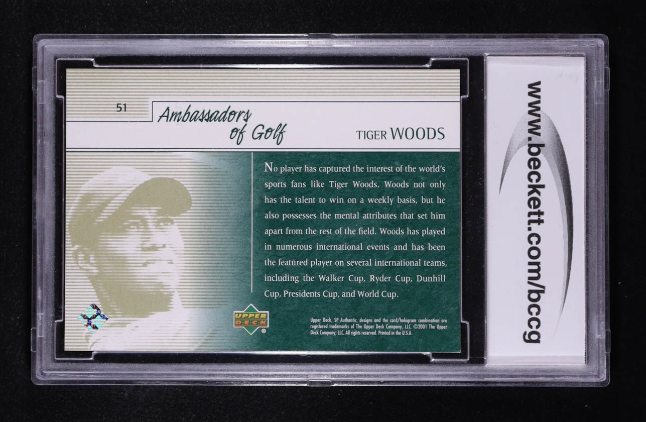 Tiger Woods 2001 SP Authentic Preview AG #51 (BCCG 10) at PristineAuction.com Tiger Woods 2001 SP Authentic Preview AG #51 (BCCG 10) at PristineAuction.com