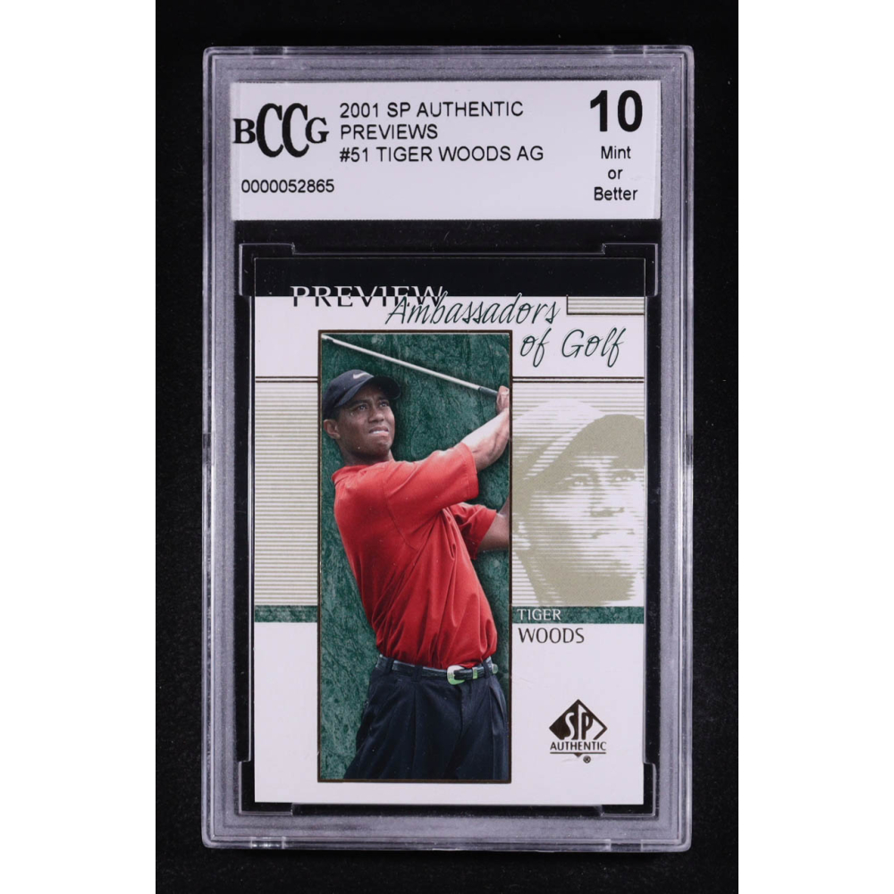 Tiger Woods 2001 SP Authentic Preview AG #51 (BCCG 10) at PristineAuction.com