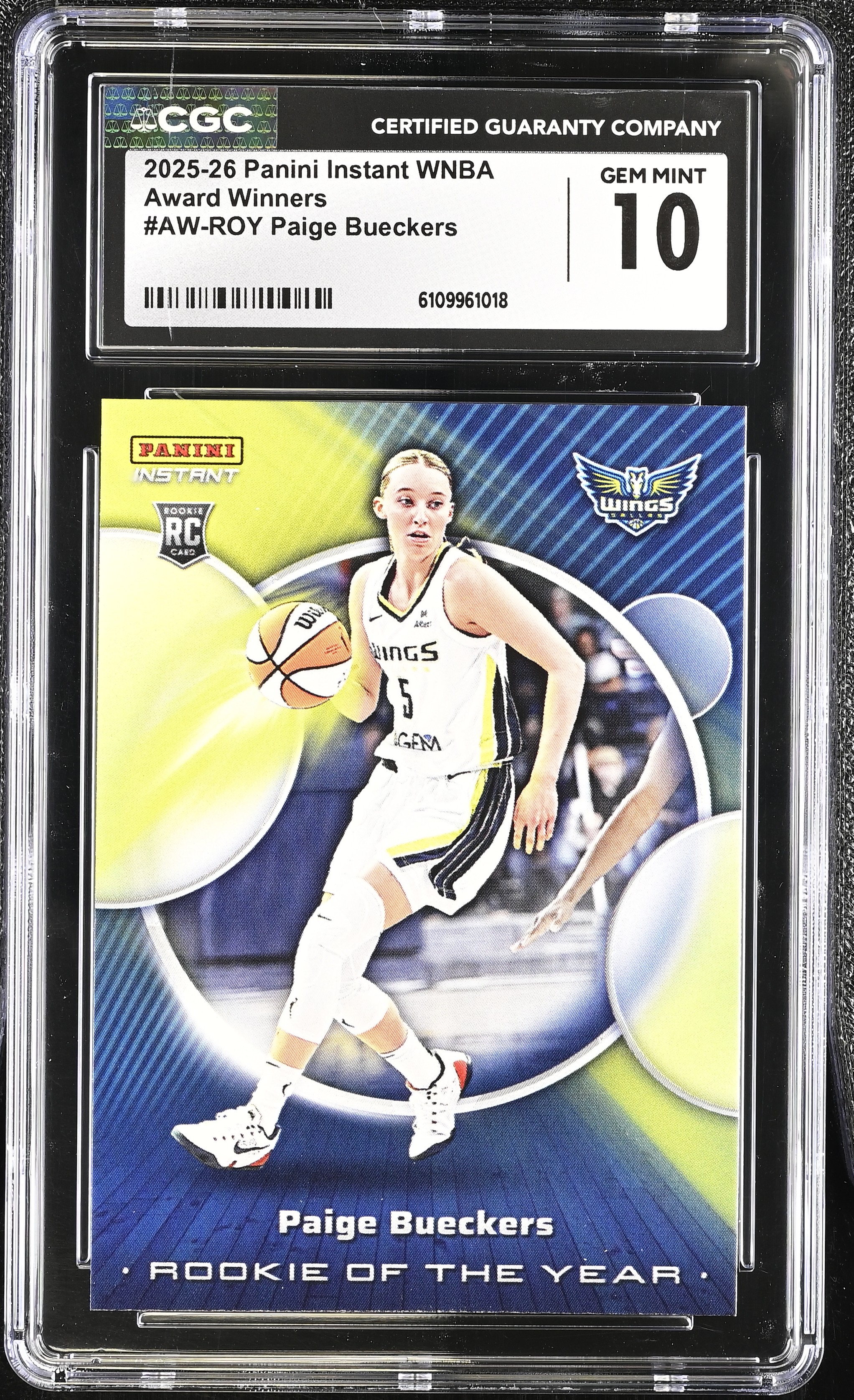 Paige Bueckers 2025-26 Panini Instant WNBA Award Winners #AW-ROY (CGC 10) at PristineAuction.com Paige Bueckers 2025-26 Panini Instant WNBA Award Winners #AW-ROY (CGC 10) at PristineAuction.com