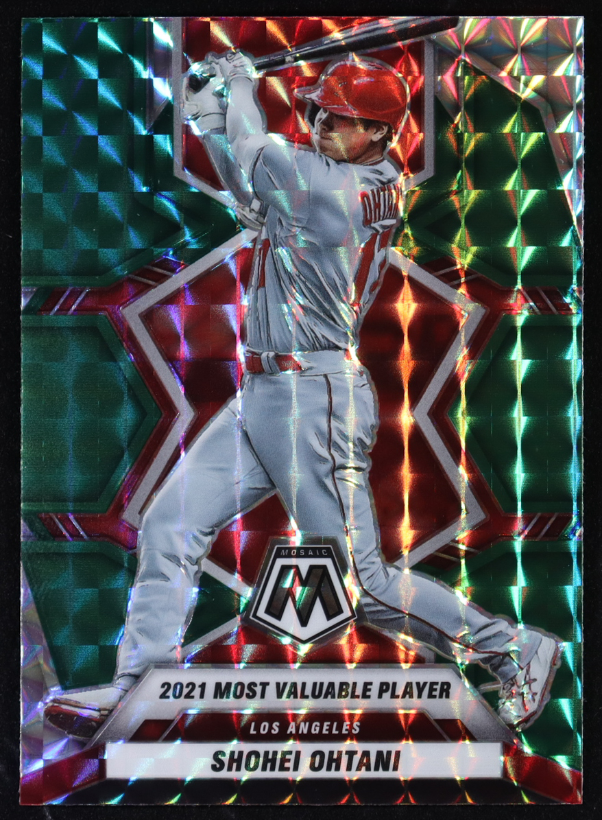 Shohei Ohtani 2022 Panini Mosaic Mosaic Green AW #281 at PristineAuction.com Shohei Ohtani 2022 Panini Mosaic Mosaic Green AW #281 at PristineAuction.com