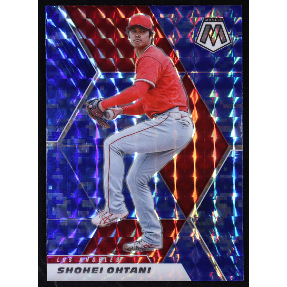 Shohei Ohtani 2021 Panini Mosaic Mosaic Blue Camo #179 at PristineAuction.com
