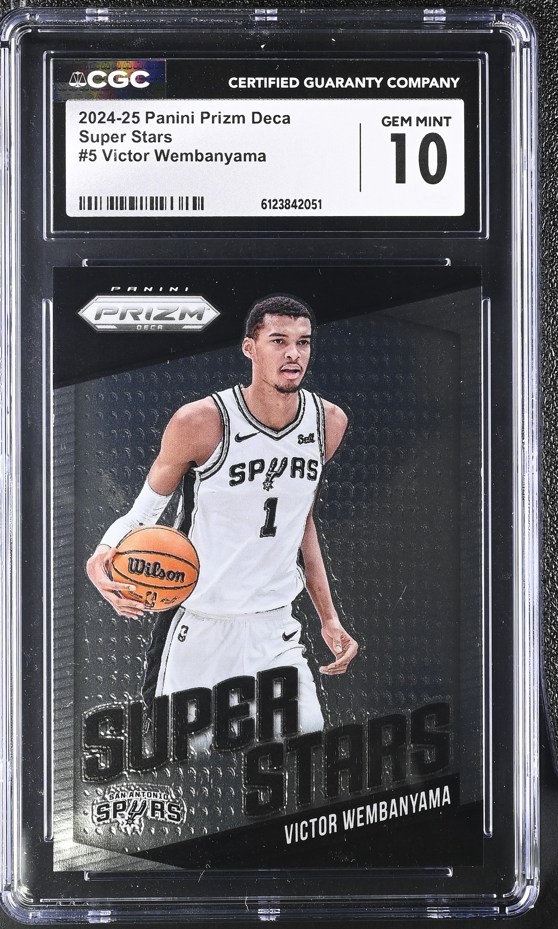 Victor Wembanyama 2024-25 Panini Prizm Deca Super Stars #5 (CGC 10) at PristineAuction.com Victor Wembanyama 2024-25 Panini Prizm Deca Super Stars #5 (CGC 10) at PristineAuction.com