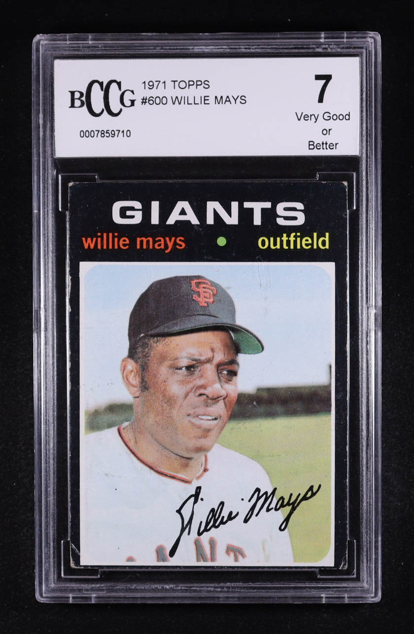 Willie Mays 1971 Topps #600 (BCCG 7) at PristineAuction.com Willie Mays 1971 Topps #600 (BCCG 7) at PristineAuction.com