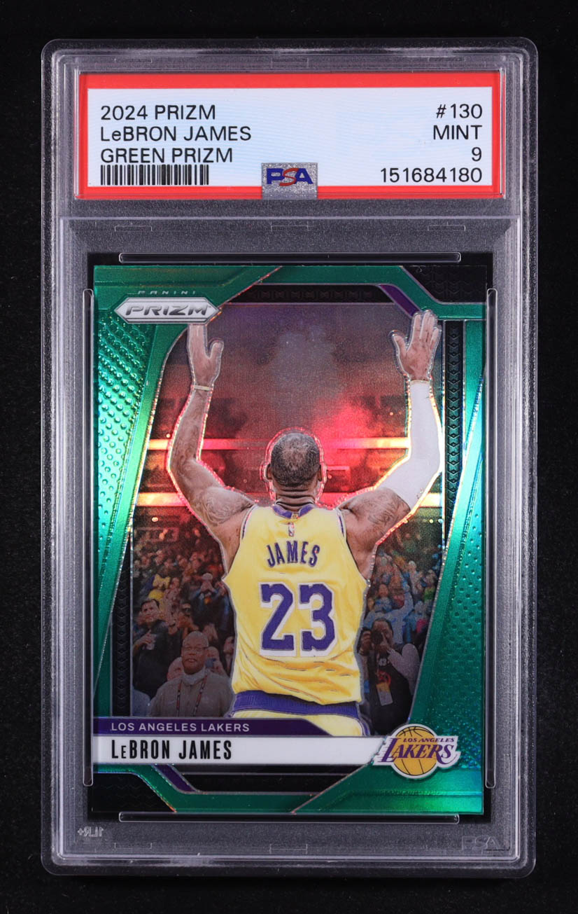 LeBron James 2024-25 Panini Prizm Prizms Green #130 (PSA 9) at PristineAuction.com LeBron James 2024-25 Panini Prizm Prizms Green #130 (PSA 9) at PristineAuction.com
