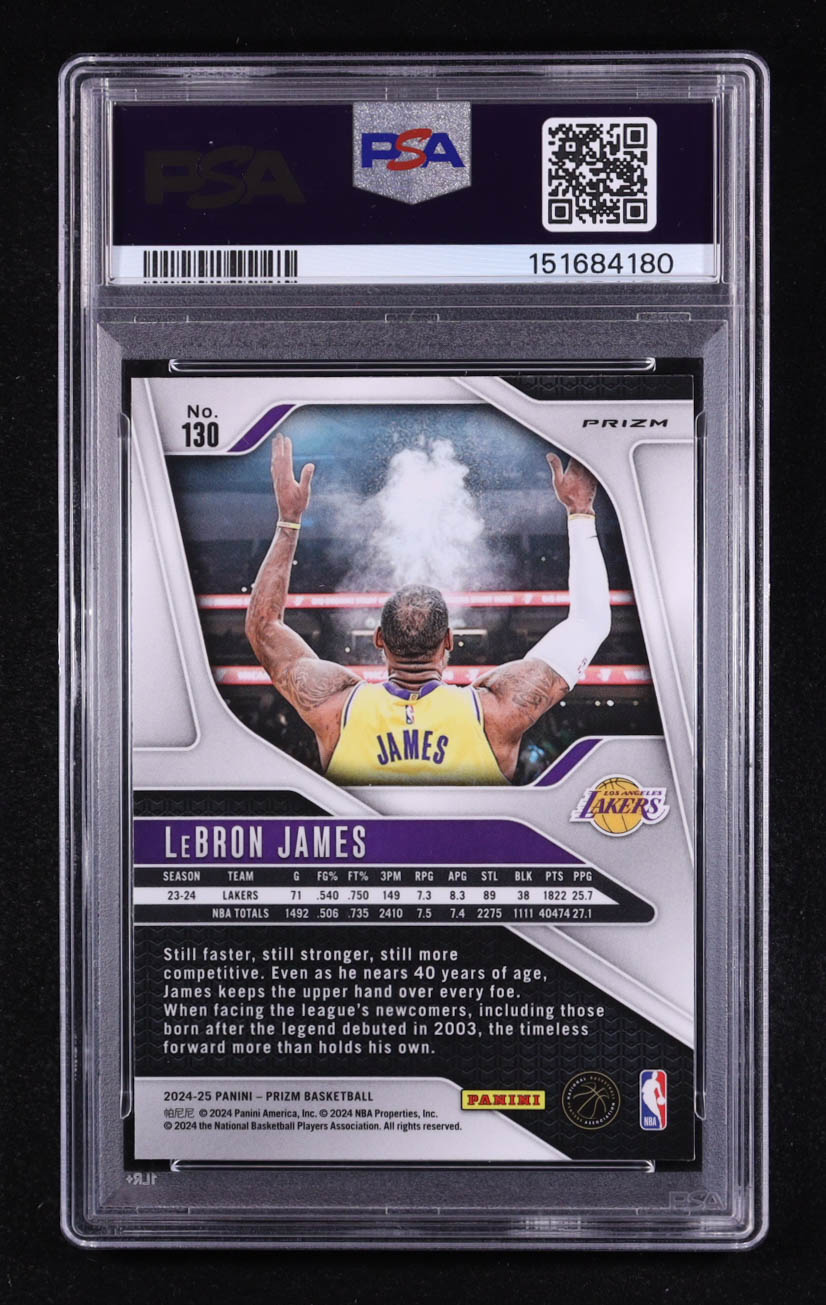 LeBron James 2024-25 Panini Prizm Prizms Green #130 (PSA 9) at PristineAuction.com LeBron James 2024-25 Panini Prizm Prizms Green #130 (PSA 9) at PristineAuction.com