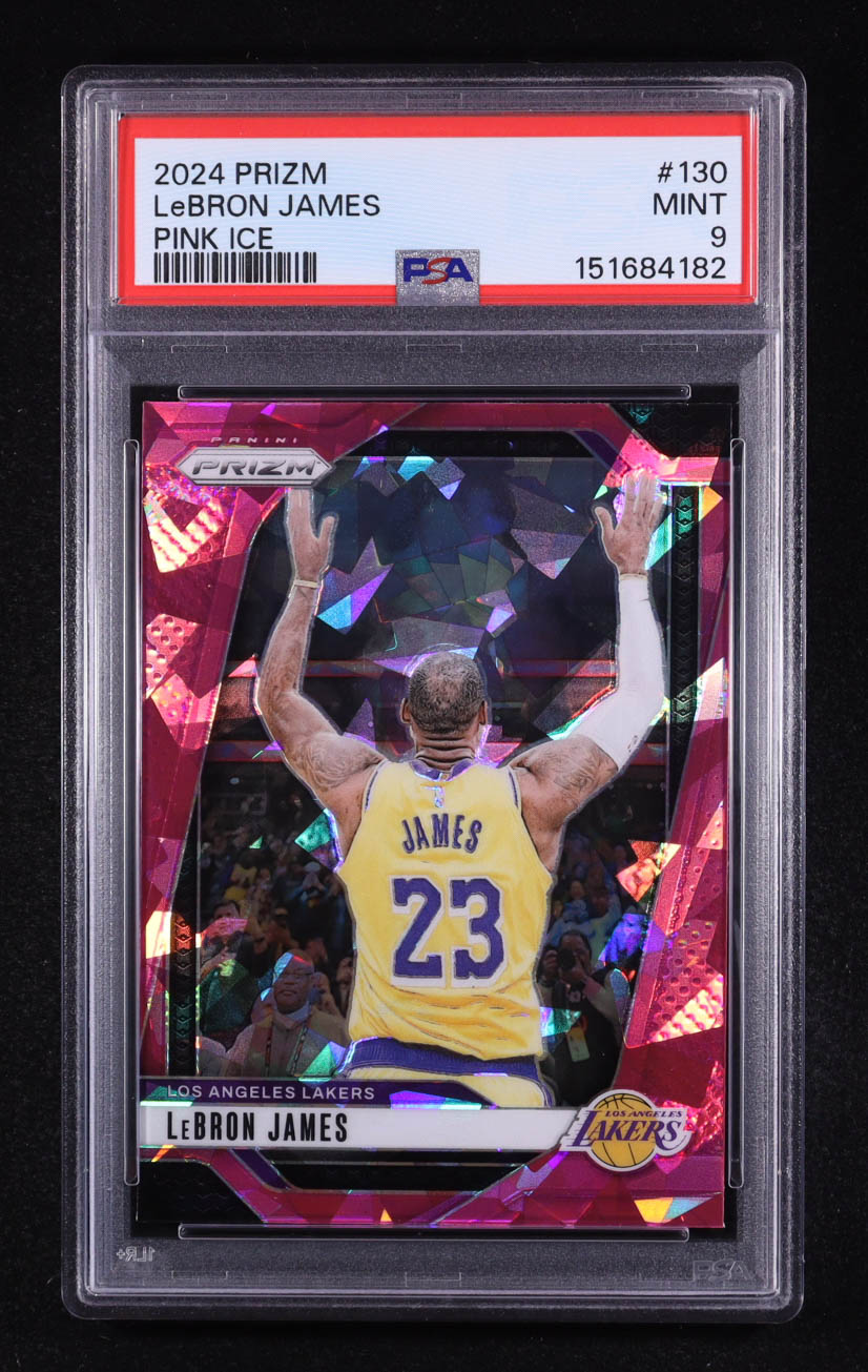 LeBron James 2024-25 Panini Prizm Prizms Pink Ice #130 (PSA 9) at PristineAuction.com LeBron James 2024-25 Panini Prizm Prizms Pink Ice #130 (PSA 9) at PristineAuction.com