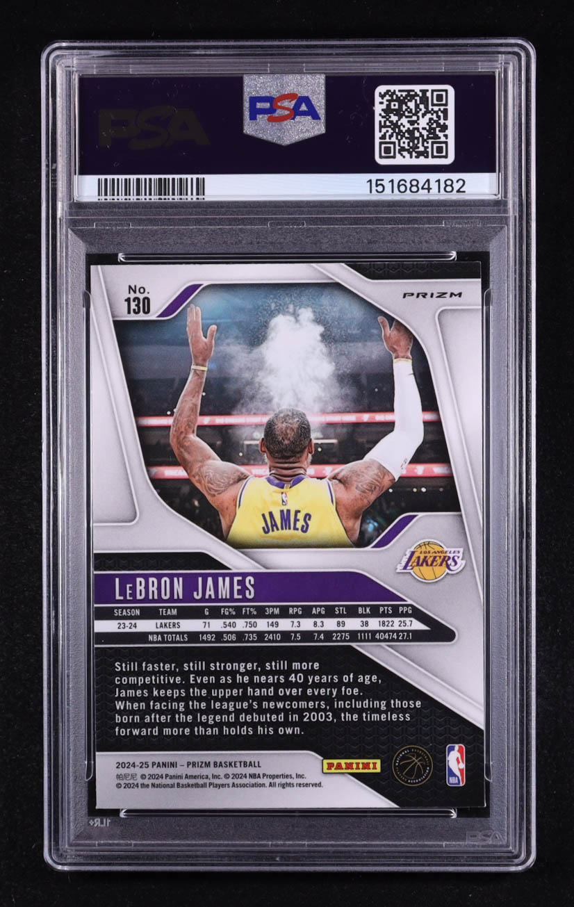 LeBron James 2024-25 Panini Prizm Prizms Pink Ice #130 (PSA 9) at PristineAuction.com LeBron James 2024-25 Panini Prizm Prizms Pink Ice #130 (PSA 9) at PristineAuction.com