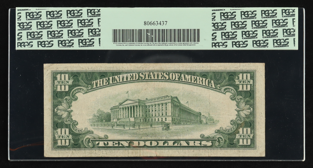 1934-D $10 Ten Dollar Silver Certificate Legal Tender U.S. Bank Note (PCGS Very Fine 25) at PristineAuction.com 1934-D $10 Ten Dollar Silver Certificate Legal Tender U.S. Bank Note (PCGS Very Fine 25) at PristineAuction.com