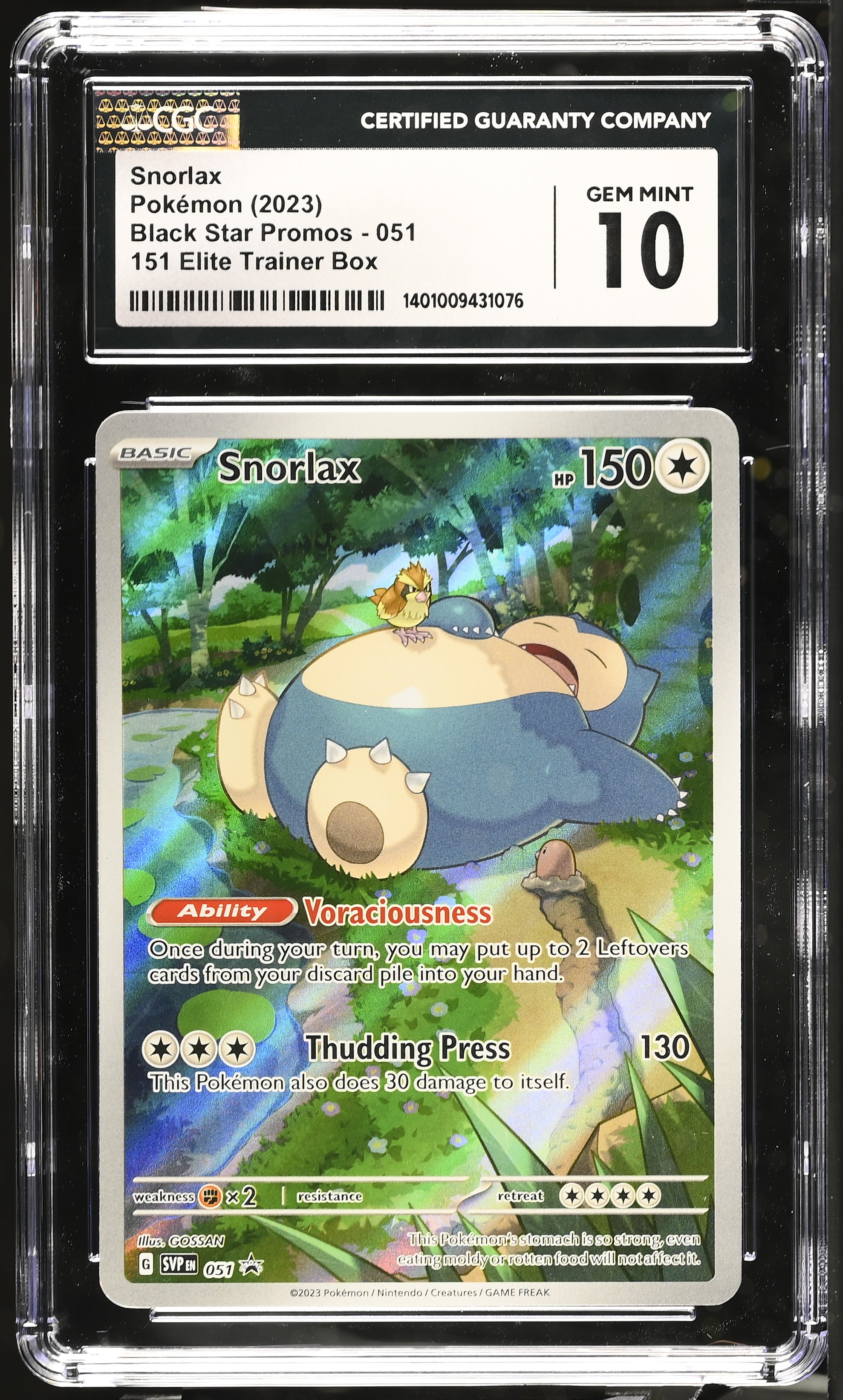 Snorlax 2023 Pokemon Scarlet & Violet Promos #51 Holo (CGC 10) at PristineAuction.com Snorlax 2023 Pokemon Scarlet & Violet Promos #51 Holo (CGC 10) at PristineAuction.com