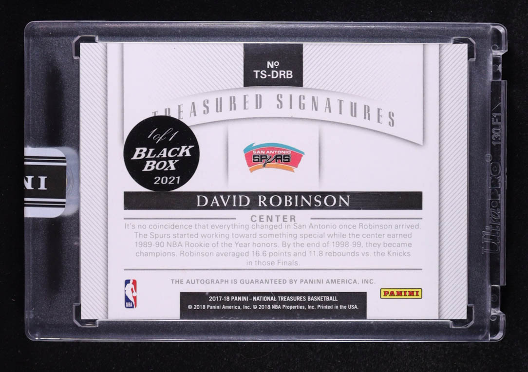 David Robinson 2017-18 Panini National Treasures Treasured Signatures #16 #1/1 at PristineAuction.com David Robinson 2017-18 Panini National Treasures Treasured Signatures #16 #1/1 at PristineAuction.com