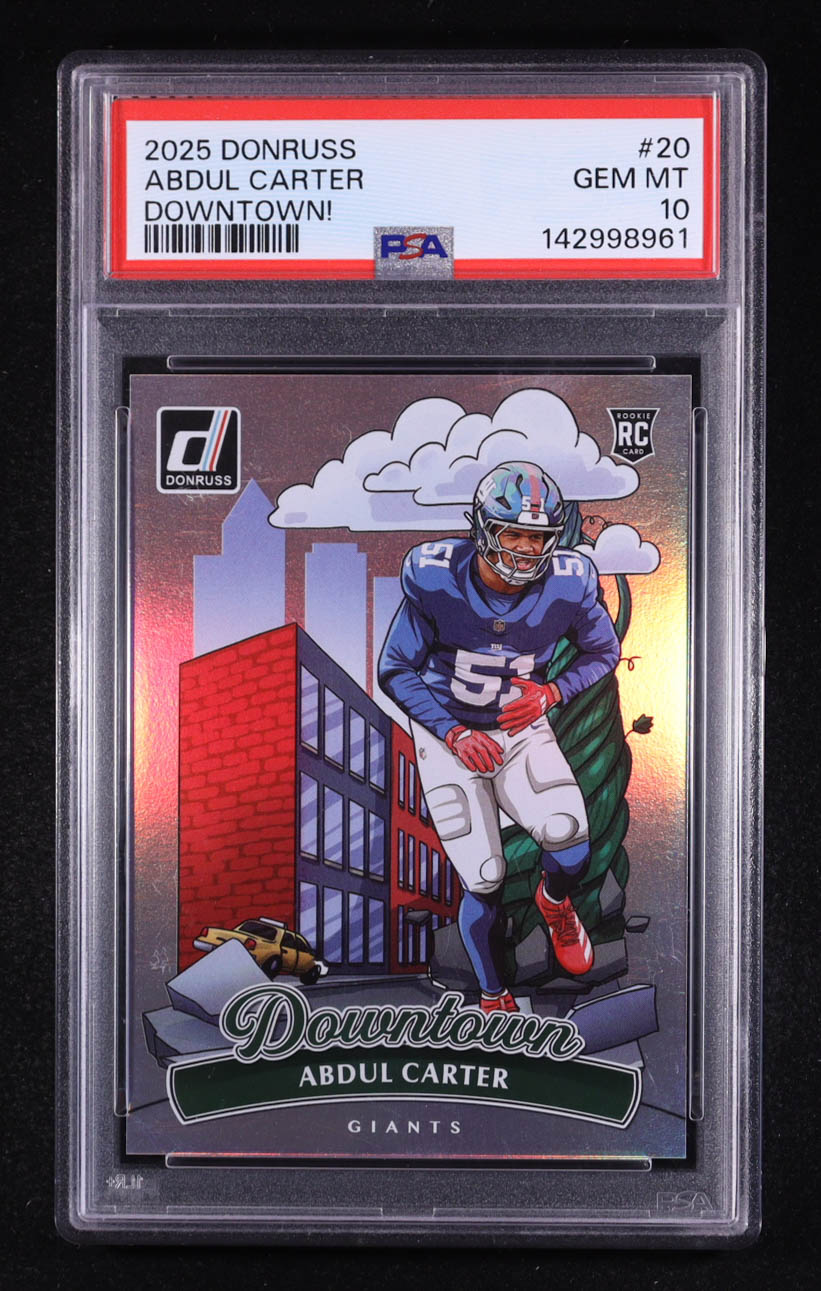 Abdul Carter 2025 Donruss Downtown! #20 RC (PSA 10) at PristineAuction.com Abdul Carter 2025 Donruss Downtown! #20 RC (PSA 10) at PristineAuction.com