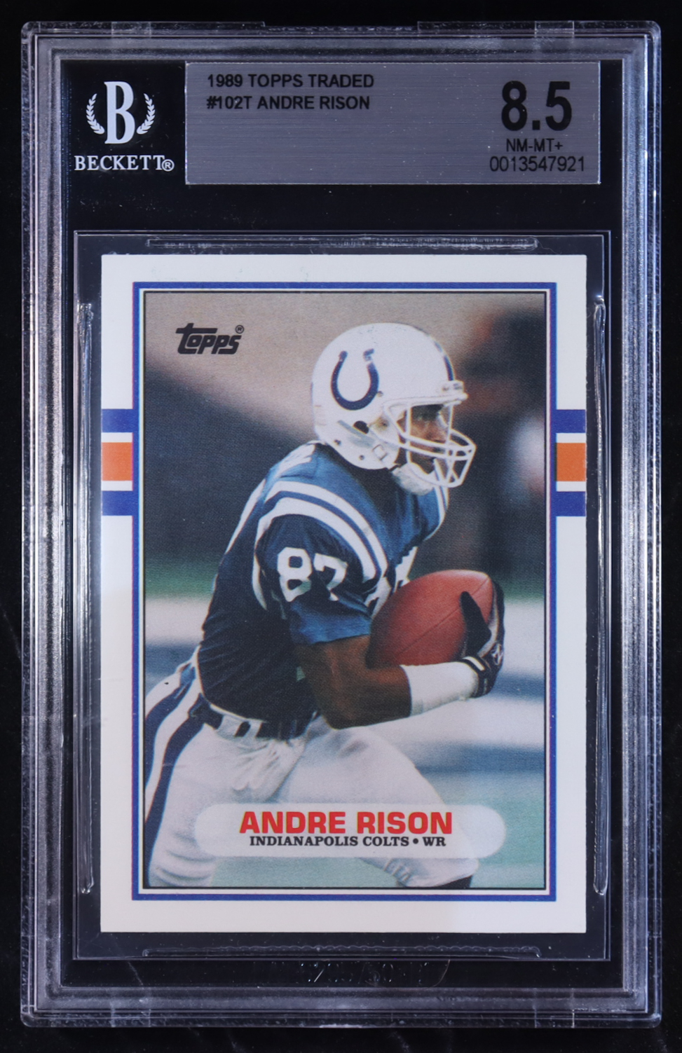 Andre Rison 1989 Topps Traded #102T RC (BGS 8.5) at PristineAuction.com Andre Rison 1989 Topps Traded #102T RC (BGS 8.5) at PristineAuction.com