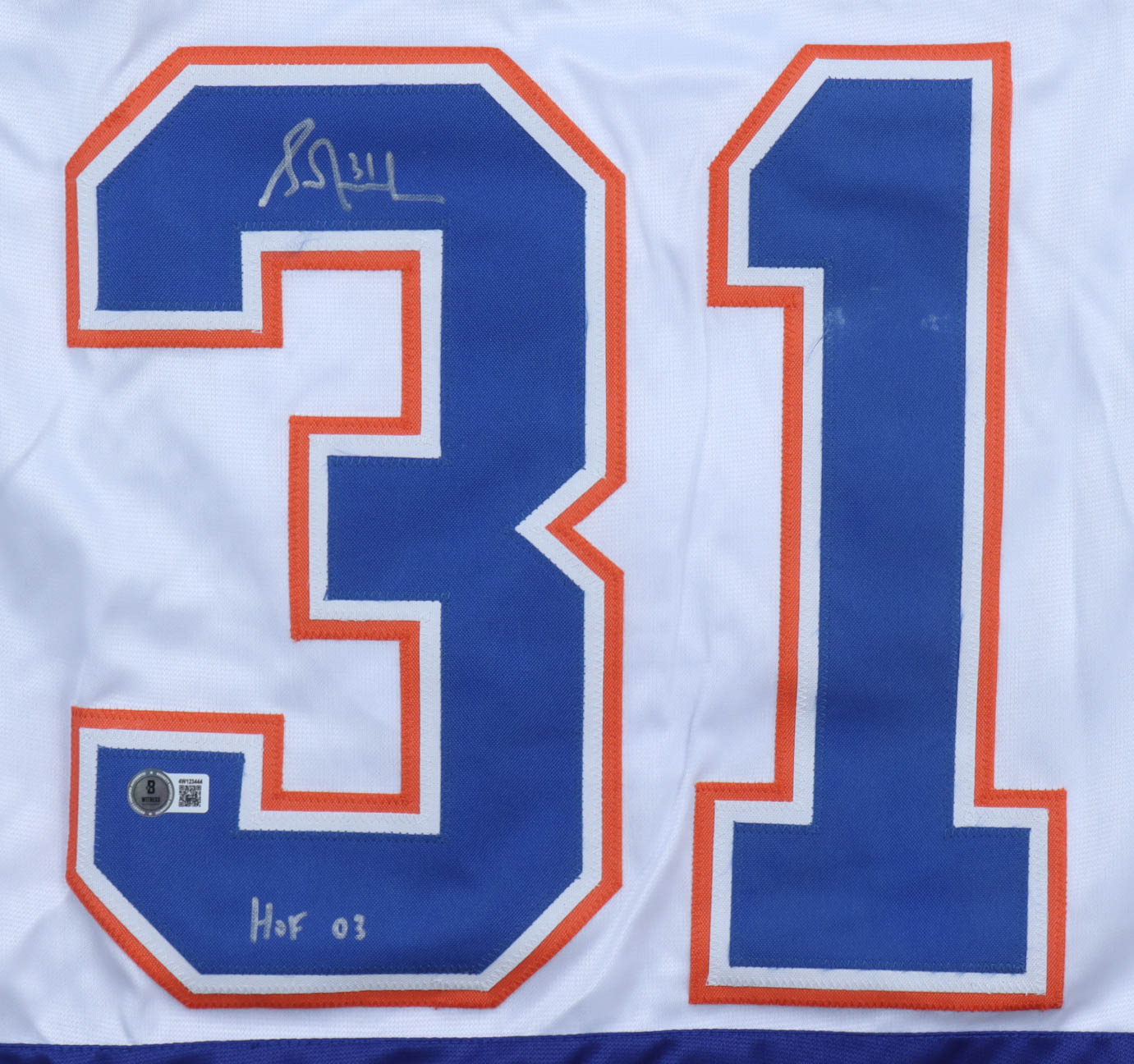 Grant Fuhr Signed Jersey Inscribed "HOF 03" (Beckett) at PristineAuction.com Grant Fuhr Signed Jersey Inscribed "HOF 03" (Beckett) at PristineAuction.com