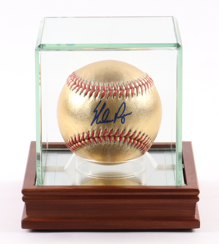 Nolan Ryan Signed Gold Leather OML Baseball with Display Case (PSA) at PristineAuction.com Nolan Ryan Signed Gold Leather OML Baseball with Display Case (PSA) at PristineAuction.com