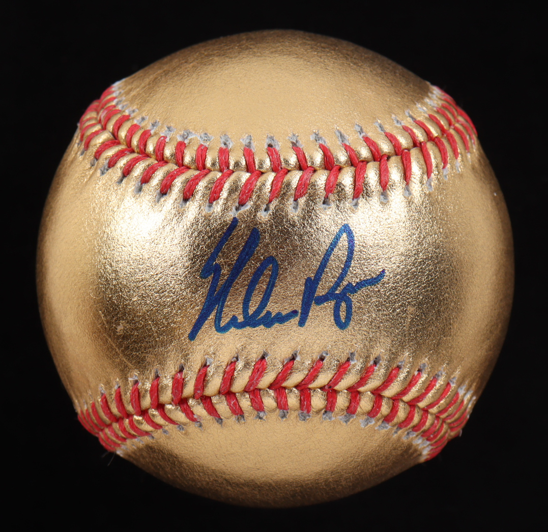 Nolan Ryan Signed Gold Leather OML Baseball with Display Case (PSA) at PristineAuction.com Nolan Ryan Signed Gold Leather OML Baseball with Display Case (PSA) at PristineAuction.com