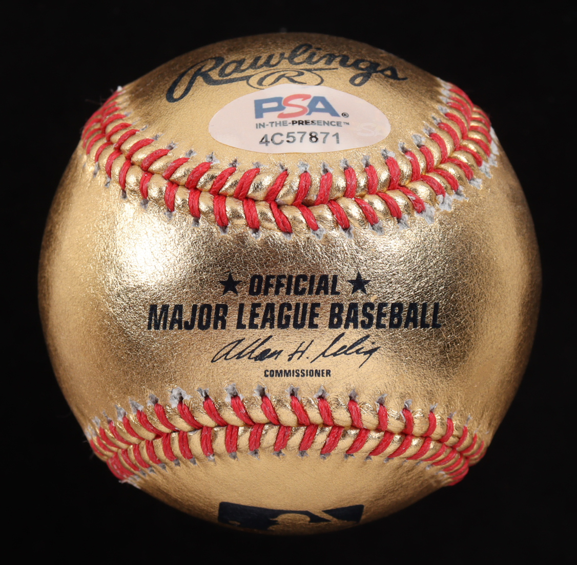 Nolan Ryan Signed Gold Leather OML Baseball with Display Case (PSA) at PristineAuction.com Nolan Ryan Signed Gold Leather OML Baseball with Display Case (PSA) at PristineAuction.com