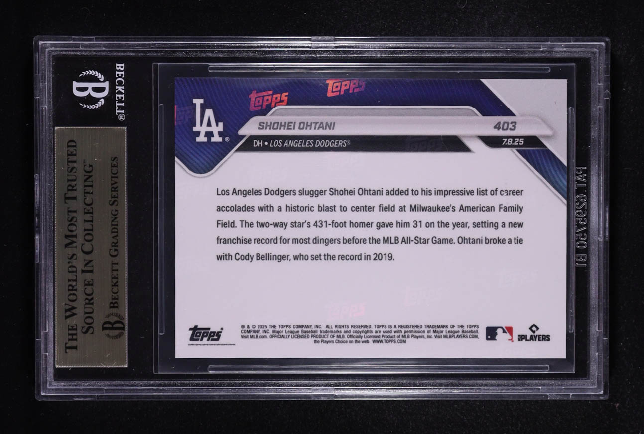 Shohei Ohtani 2025 Topps Now #403 (BGS 10) at PristineAuction.com Shohei Ohtani 2025 Topps Now #403 (BGS 10) at PristineAuction.com