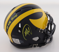 Mike Sainristil Signed Michigan Wolverines Speed Mini Helmet Inscribed "23 Natl Champs" (Playball Ink) at PristineAuction.com