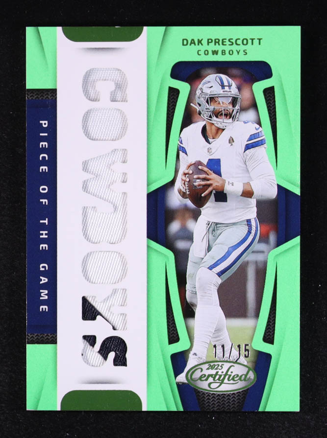 Dak Prescott 2025 Certified Piece of the Game Lime Green #7 #11/15 at PristineAuction.com Dak Prescott 2025 Certified Piece of the Game Lime Green #7 #11/15 at PristineAuction.com