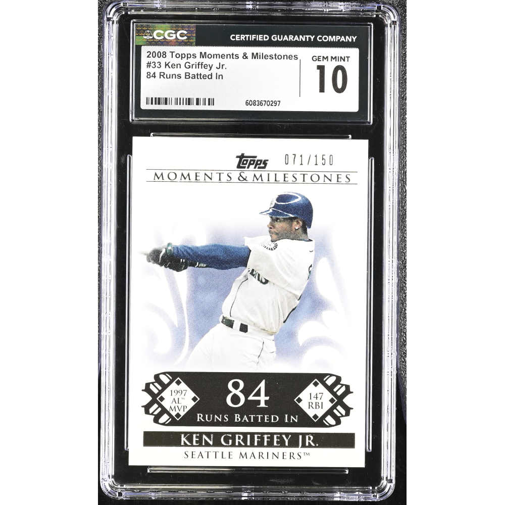 Ken Griffey Jr. 2008 Topps Moments & Milestones 84 Runs Batted In #33 #71/150 (CGC 10) at PristineAuction.com