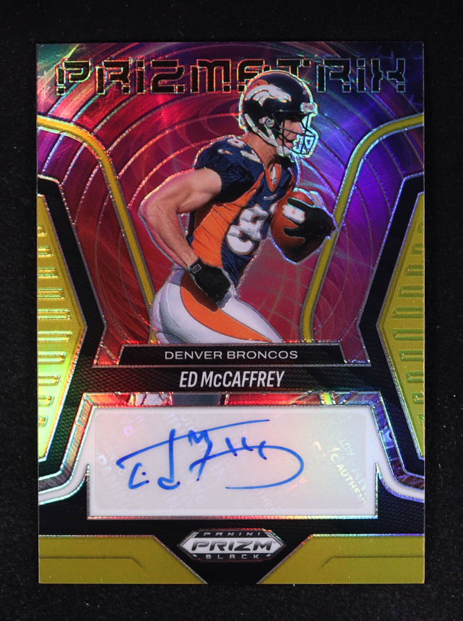 Ed McCaffrey 2025 Panini Prizm Black Prizmatrix Signatures Prizms Gold #21 #5/10 at PristineAuction.com Ed McCaffrey 2025 Panini Prizm Black Prizmatrix Signatures Prizms Gold #21 #5/10 at PristineAuction.com