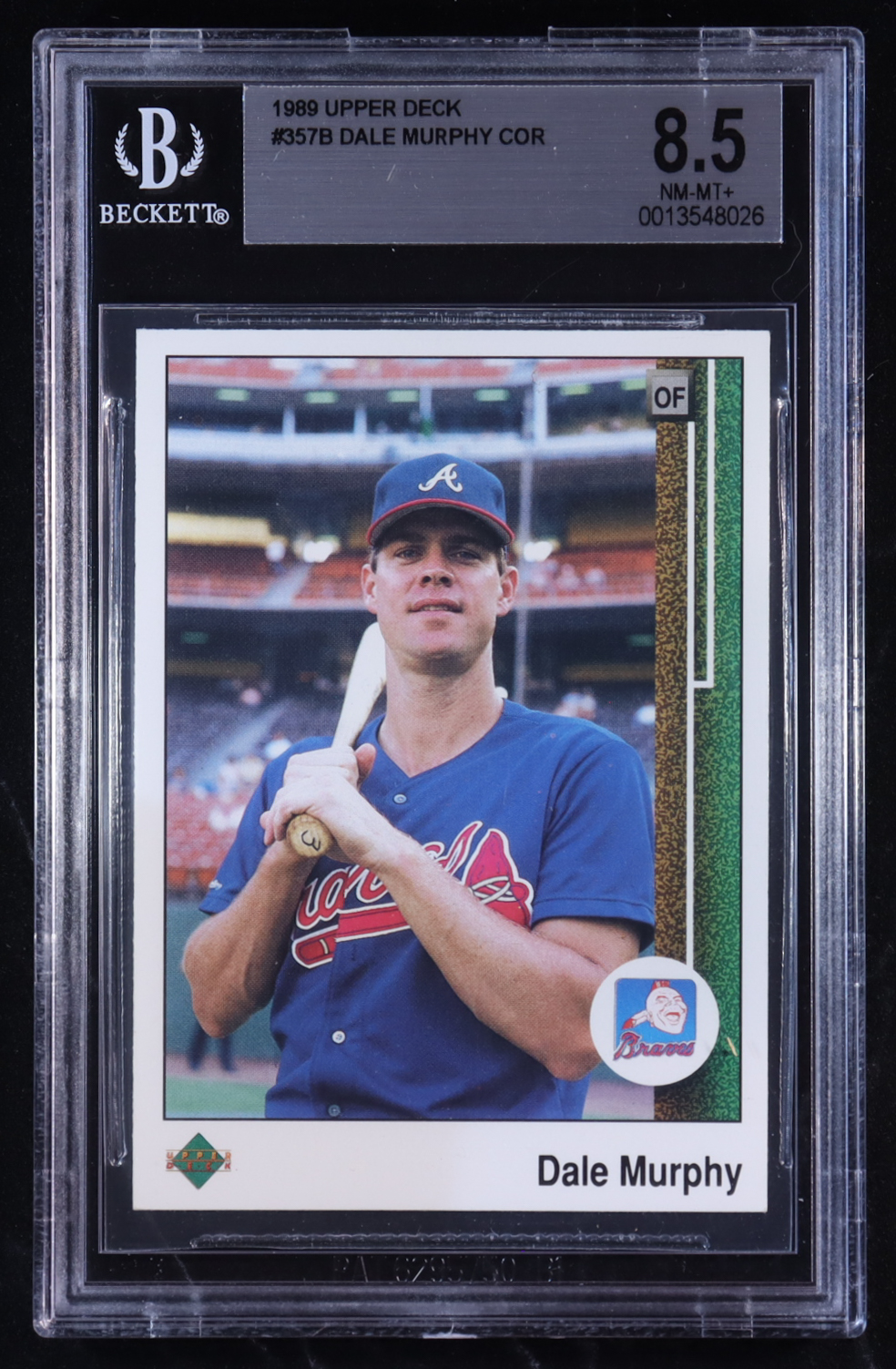 Dale Murphy 1989 Upper Deck COR #357B (BGS 8.5) at PristineAuction.com Dale Murphy 1989 Upper Deck COR #357B (BGS 8.5) at PristineAuction.com
