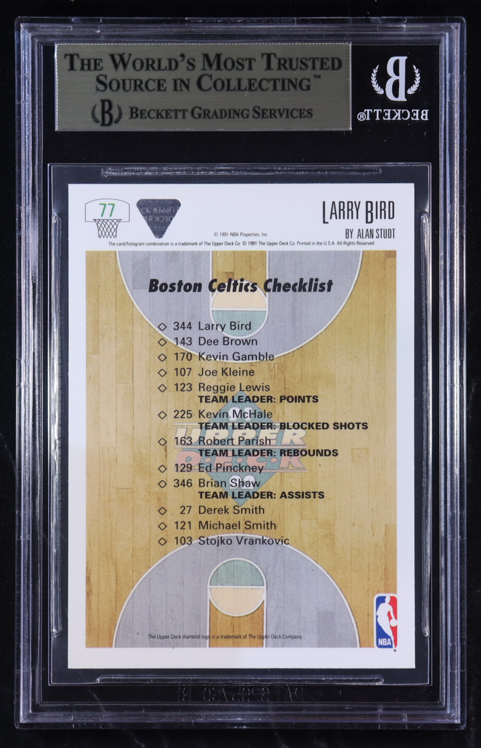 Larry Bird 1991-92 Upper Deck TC #77 (BGS 9.5) at PristineAuction.com Larry Bird 1991-92 Upper Deck TC #77 (BGS 9.5) at PristineAuction.com