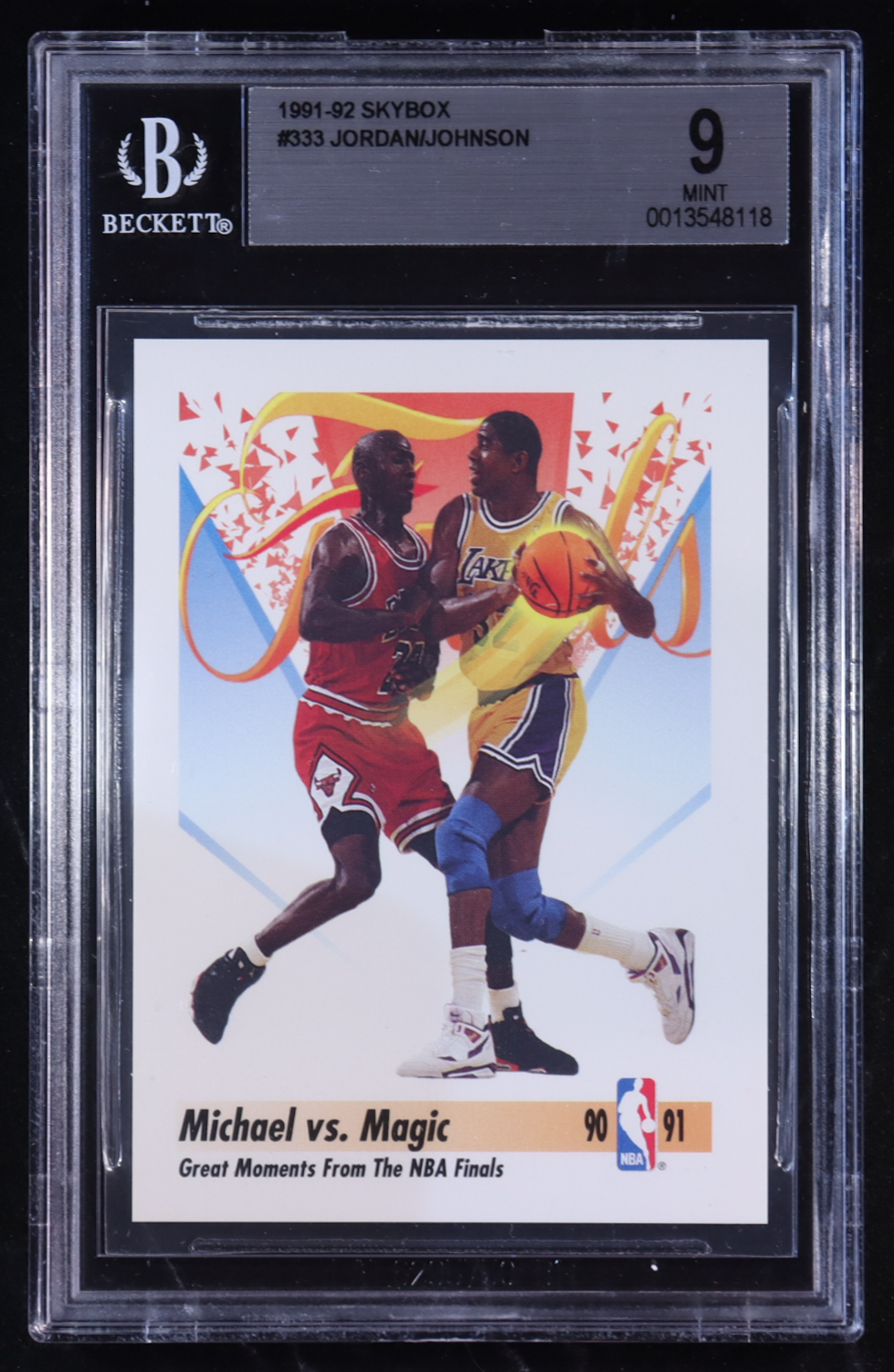 Magic Johnson / Michael Jordan 1991-92 SkyBox #333 FIN (BGS 9) at PristineAuction.com Magic Johnson / Michael Jordan 1991-92 SkyBox #333 FIN (BGS 9) at PristineAuction.com