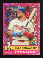 Kyle Schwarber 2025 Topps Heritage Chrome Pink Sparkle Refractors #480 at PristineAuction.com