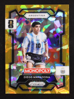 Diego Maradona 2026 Panini Prizm Monopoly World Cup Gold Cracked Ice Prizims #3 at PristineAuction.com