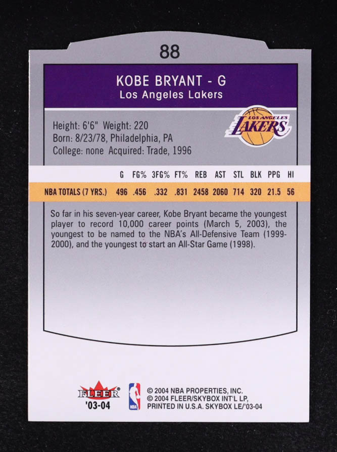 Kobe Bryant 2003-04 SkyBox LE #88 at PristineAuction.com Kobe Bryant 2003-04 SkyBox LE #88 at PristineAuction.com