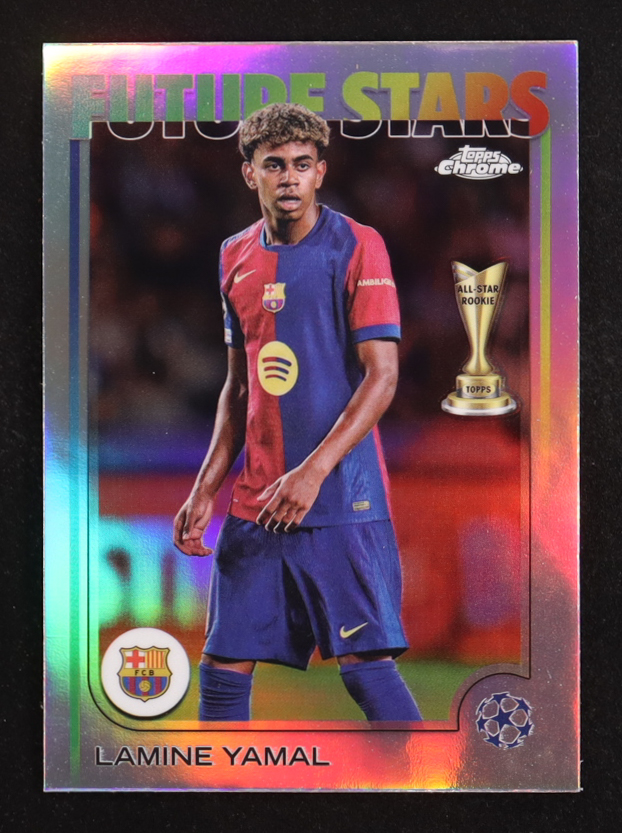 Lamine Yamal 2024-25 Topps Chrome UEFA Club Competitions Refractors FS #27 at PristineAuction.com Lamine Yamal 2024-25 Topps Chrome UEFA Club Competitions Refractors FS #27 at PristineAuction.com
