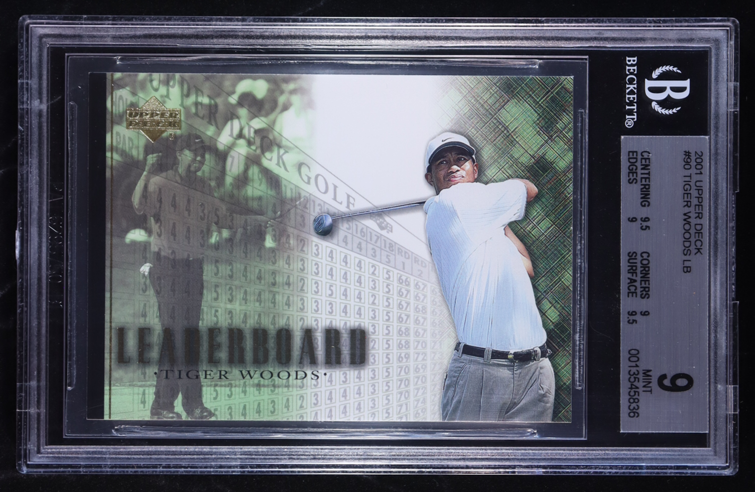 Tiger Woods 2001 Upper Deck #90 LB (BGS 9) at PristineAuction.com Tiger Woods 2001 Upper Deck #90 LB (BGS 9) at PristineAuction.com